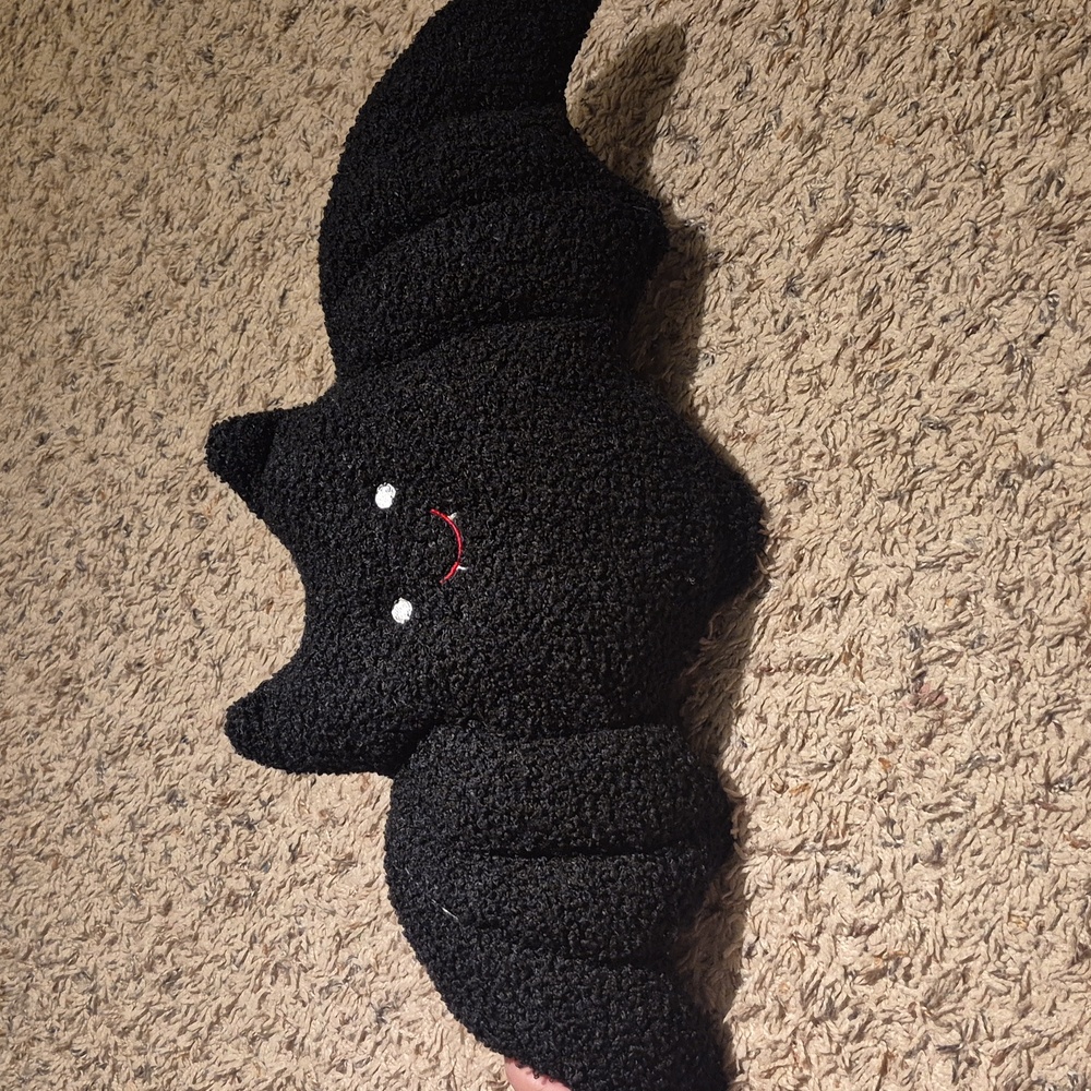 Cute Black Bat Accent Pillow